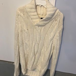 Cream H&M big neck knitted sweater